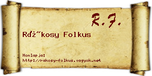 Rákosy Folkus névjegykártya